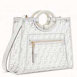 Fendi White Large PU Runaway Shopper Bag
