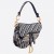 Dior Saddle Bag In Blue Oblique Embroidered Canvas