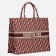 Dior Book Tote Bag In Bordeaux Oblique Embroidered Canvas