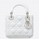 Dior Lady Dior Mini Chain Bag In White Lambskin