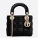 Dior Black Velvet Mini Lady Dior Bag With Chain
