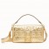 Fendi Baguette Large Bag In Gold Lambskin With FF Motif