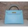 Hermes Kelly 32cm Epsom Leather Handbag Light Blue Gold