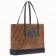 Fendi Logo Shopper Bag In Glazed Fabric With Black Leather